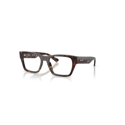 Ray Ban Eyeglasses Unisex Rb5448 Optics - Havana Frame Clear Lenses Polarized 55-19 In Brown
