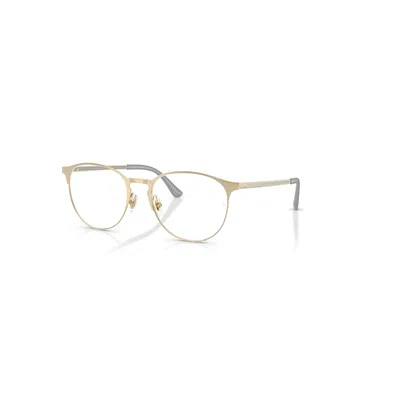 Ray Ban Eyeglasses Unisex Rb6375 Optics - Pale Gold Frame Clear Lenses Polarized 53-18