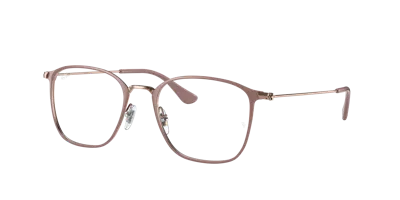 Ray Ban Rb6466 Eyeglasses Light Brown Frame Clear Lenses 49-19