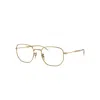Ray Ban Eyeglasses Unisex Rb6496 Optics - Gold Frame Clear Lenses Polarized 51-20 In Gold
