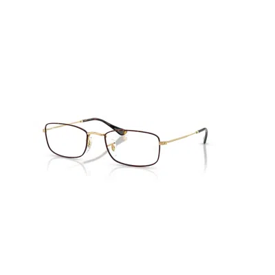Ray Ban Eyeglasses Unisex Rb6647 Optics - Gold Frame Clear Lenses Polarized 53-20