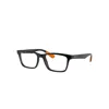 Ray Ban Eyeglasses Unisex Rb7025 Optics - Black Frame Clear Lenses Polarized 57-17 In Black