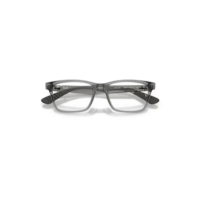Ray Ban Rb7025 Optics Eyeglasses Dark Grey Frame Clear Lenses Polarized 53-17 In Gray