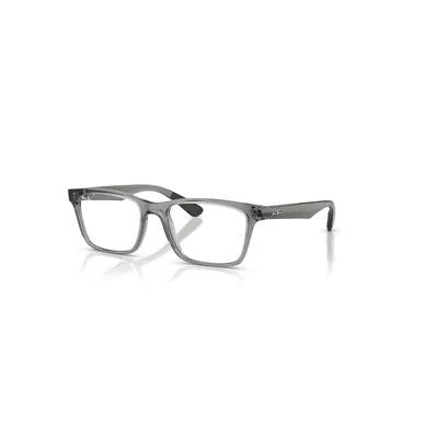 Ray Ban Eyeglasses Unisex Rb7025 Optics - Dark Grey Frame Clear Lenses Polarized 55-17 In Gray