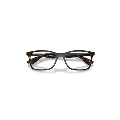 Ray Ban Rb7047 Optics Eyeglasses Havana Frame Clear Lenses Polarized 54-17 In Brown