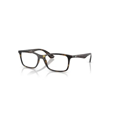 Ray Ban Eyeglasses Unisex Rb7047 Optics - Havana Frame Clear Lenses Polarized 56-17 In Brown