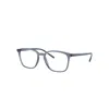 Ray Ban Rb7185 Optics Eyeglasses Transparent Dark Blue Frame Demo Lens Lenses Polarized 52-18 In Transparent Blue