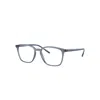 Ray Ban Rb7185 Optics Eyeglasses Transparent Dark Blue Frame Demo Lens Lenses Polarized 52-18 In Transparent Blue