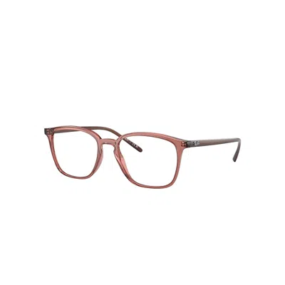 Ray Ban Rx7185 Eyeglasses In Transparent Brown