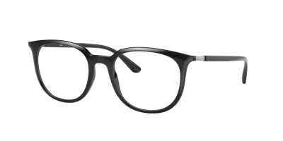 Ray Ban Rb7190 Eyeglasses Shiny Black Frame Clear Lenses Polarized 53-23