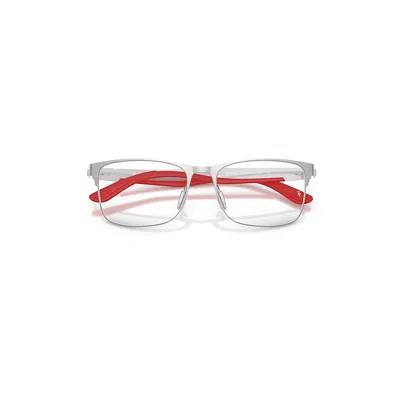 Ray Ban Rb7550 Optics Eyeglasses Silver Frame Clear Lenses Polarized 55-18