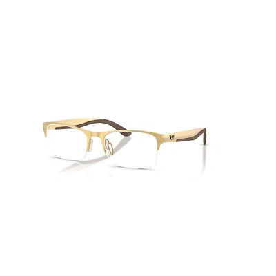Ray Ban Eyeglasses Unisex Rb7551 Optics - Arista Gold Frame Clear Lenses Polarized 54-19