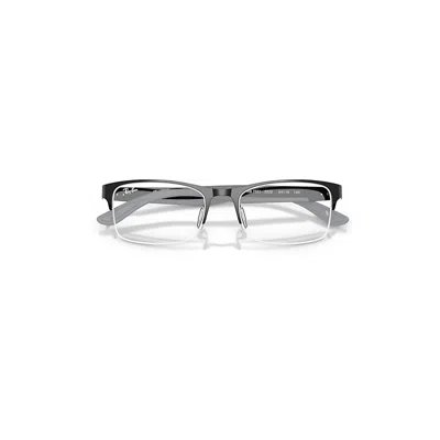 Ray Ban Rb7551 Optics Eyeglasses Black Frame Clear Lenses Polarized 56-19