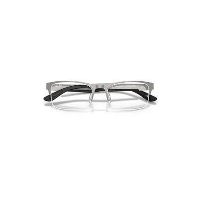 Ray Ban Rb7551 Optics Eyeglasses Gunmetal Frame Clear Lenses Polarized 54-19 In Gray