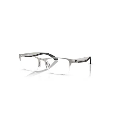 Ray Ban Eyeglasses Unisex Rb7551 Optics - Gunmetal Frame Clear Lenses Polarized 56-19 In Gray
