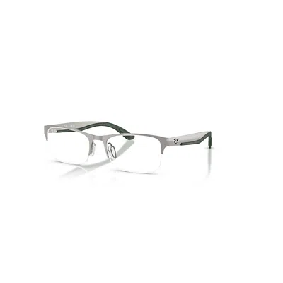 Ray Ban Eyeglasses Unisex Rb7551 Optics - Gunmetal Frame Clear Lenses Polarized 56-19 In Gray