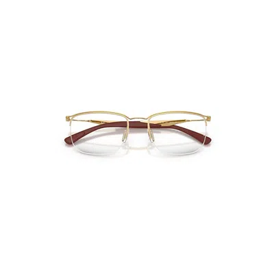 Ray Ban Rb7552 Optics Eyeglasses Arista Gold Frame Clear Lenses Polarized 52-19