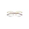 Ray Ban Rb7553 Optics Eyeglasses Arista Gold Frame Clear Lenses Polarized 52-20 In Gold