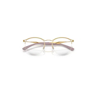 Ray Ban Rb7553 Optics Eyeglasses Arista Gold Frame Clear Lenses Polarized 52-20