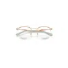 Ray Ban Rb7553 Optics Eyeglasses Rose Gold Frame Clear Lenses Polarized 52-20 In Gold