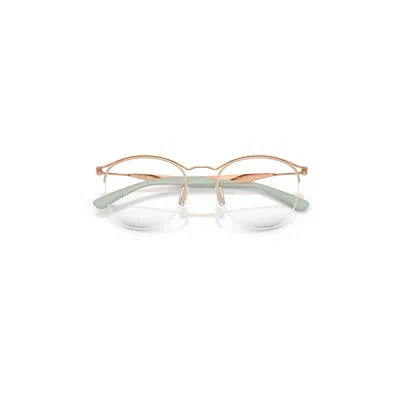 Ray Ban Rb7553 Optics Eyeglasses Rose Gold Frame Clear Lenses Polarized 52-20