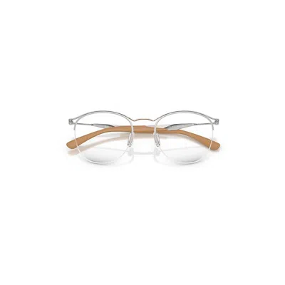 Ray Ban Rb7553 Optics Eyeglasses Silver Frame Clear Lenses Polarized 50-20