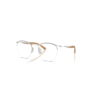 Ray Ban Eyeglasses Unisex Rb7553 Optics - Silver Frame Clear Lenses Polarized 52-20