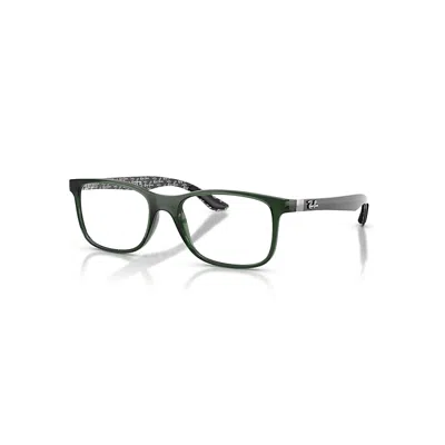 Ray Ban Eyeglasses Unisex Rb8903 Optics - Dark Carbon On Texture White Frame Clear Lenses Polarized 53-18