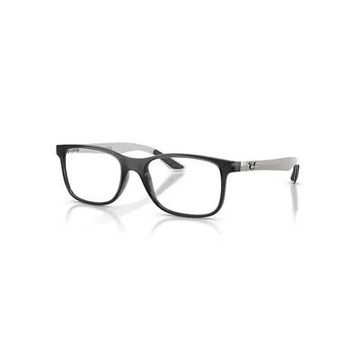 Ray Ban Eyeglasses Unisex Rb8903 Optics - Matte Grey On Light Carbon Frame Clear Lenses Polarized 55-18