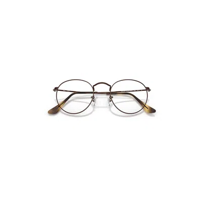 Ray Ban Round Optics Limited Eyeglasses Brown Frame Clear Lenses 50-21
