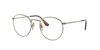 Ray Ban Round Titanium Optics Eyeglasses Gold Frame Clear Lenses 50-21 In Gold