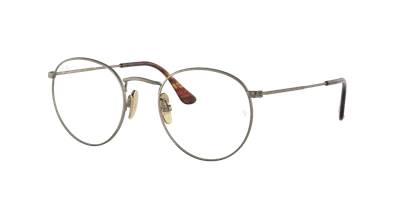 Ray Ban Round Titanium Optics Eyeglasses Gold Frame Clear Lenses 50-21