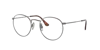 Ray Ban Round Titanium Optics Eyeglasses Gunmetal Frame Clear Lenses 47-21 In Gunmetal