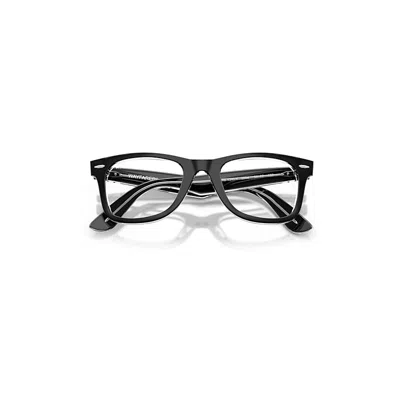 Ray Ban Wayfarer Ease Optics Eyeglasses Black On Transparent Frame Clear Lenses Polarized 50-22