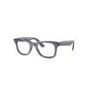 Ray Ban Wayfarer Ease Optics Eyeglasses Transparent Grey Frame Demo Lens Lenses Polarized 50-22 In Transparent Blue