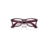 Ray Ban Wayfarer Ease Optics Eyeglasses Violet On Transparent Pink Frame Clear Lenses Polarized 50-22