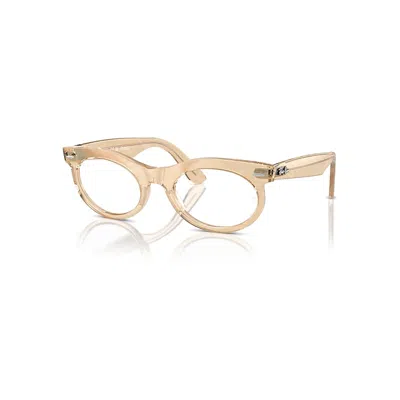 Ray Ban Eyeglasses Unisex Wayfarer Oval Optics Change - Photo Waves Brown Frame Clear Lenses Polarized 50-22 In Braune Wellen Selbsttönend