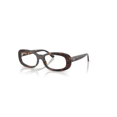 Ray Ban Eyeglasses Woman Rb2221v Optics - Havana Frame Clear Lenses Polarized 51-18 In Brown