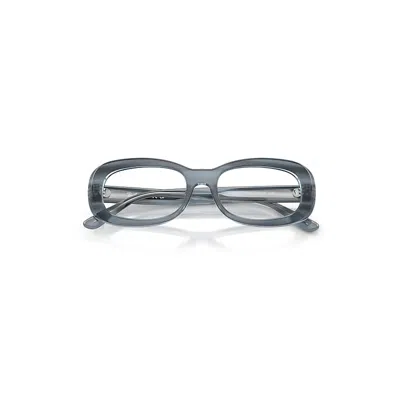 Ray Ban Rb2221v Optics Eyeglasses Striped Blue Frame Clear Lenses Polarized 53-18
