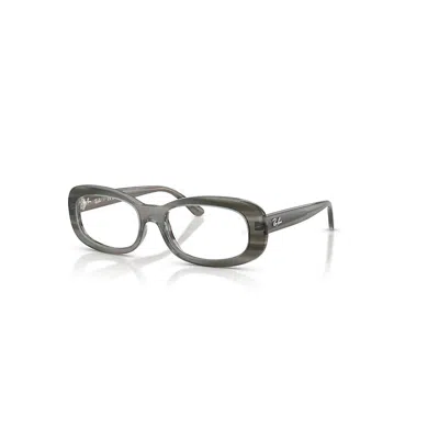 Ray Ban Eyeglasses Woman Rb2221v Optics - Striped Grey Frame Clear Lenses Polarized 51-18