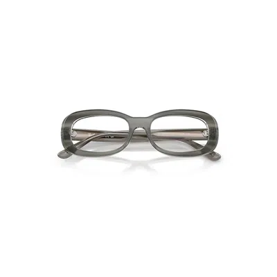 Ray Ban Rb2221v Optics Eyeglasses Striped Grey Frame Clear Lenses Polarized 53-18