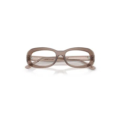 Ray Ban Rb2221v Optics Eyeglasses Transparent Beige Frame Clear Lenses Polarized 53-18