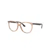 Ray Ban Rb4378v Optics Eyeglasses Dark Brown Frame Clear Lenses Polarized 54-16 In Brown