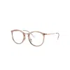 Ray Ban Rb7140 Eyeglasses Gold Frame Clear Lenses Polarized 49-20 In Gold