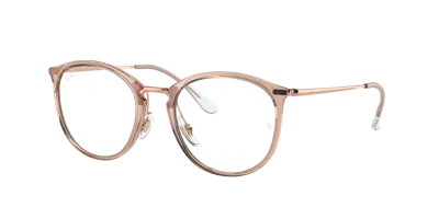 Ray Ban Rb7140 Eyeglasses Gold Frame Clear Lenses Polarized 51-20