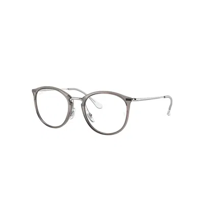 Ray Ban Rb7140 Eyeglasses Silver Frame Clear Lenses Polarized 49-20