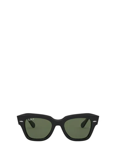 Ray Ban State Street Sunglasses Black Frame Green Lenses 52-20