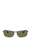 Ray Ban Ray-ban 61mm Polarized Rectangle Sunglasses In Black