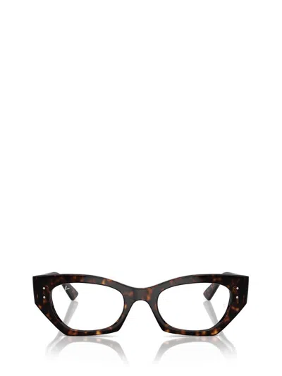 Ray Ban Ray-ban Womens Black Rx7330 Zena Round-frame Acetate Optical Glasses In Brown