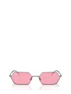 Ray Ban Yevi Bio-based Sunglasses Gunmetal Frame Pink Lenses 55-18 In Grey